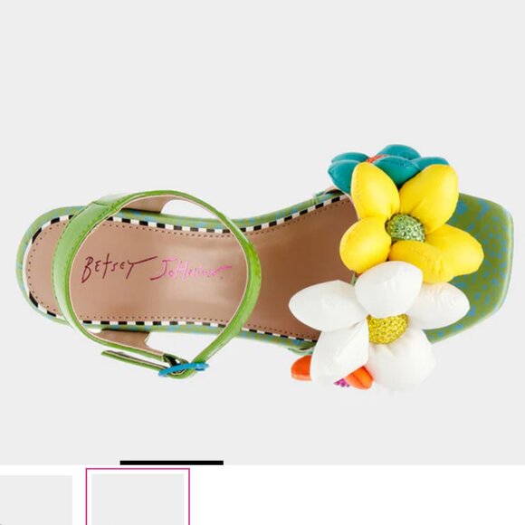 Betsy Johnson Kinslee Platform Sandals - Green Multi - Size 7.5 - NEW - Picture 2 of 15